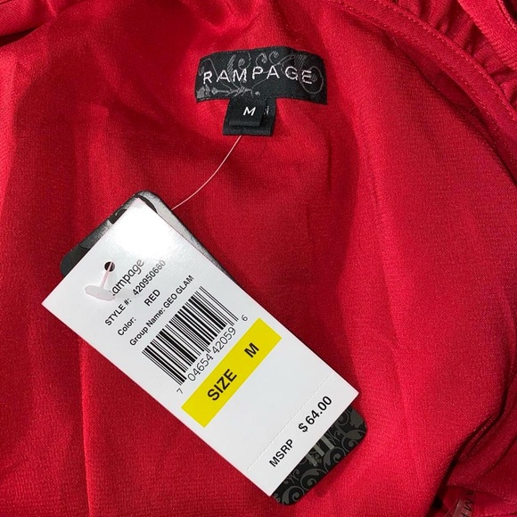 NWT Rampage cherry red one shoulder bodycon formal wedding guest dress Medium - Picture 4 of 5